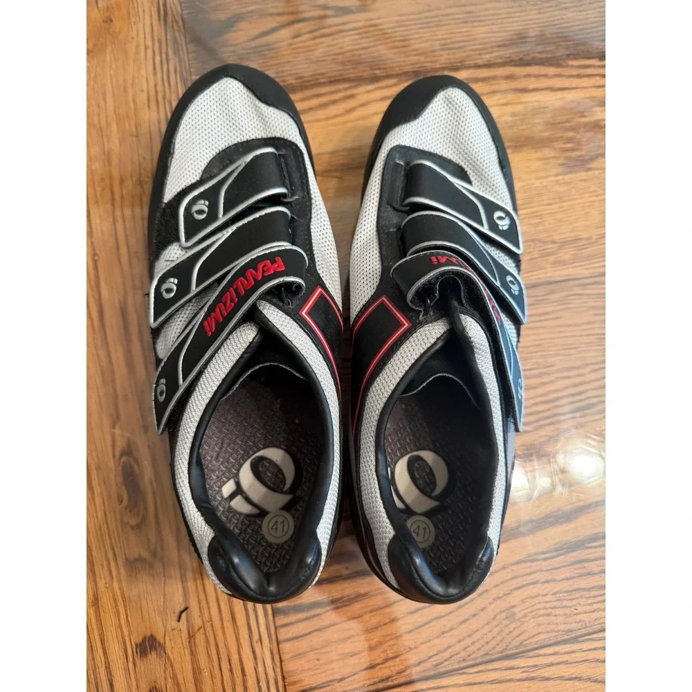 Pearl Izumi Cycling Shoes Womens 41 Black White Red Road Bike Spin Cleats